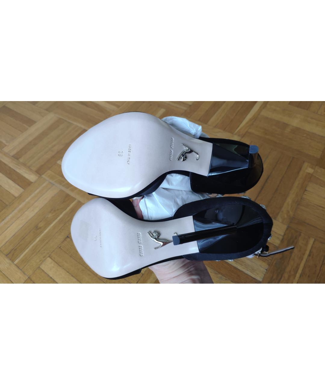 MIU MIU Черные босоножки, фото 5