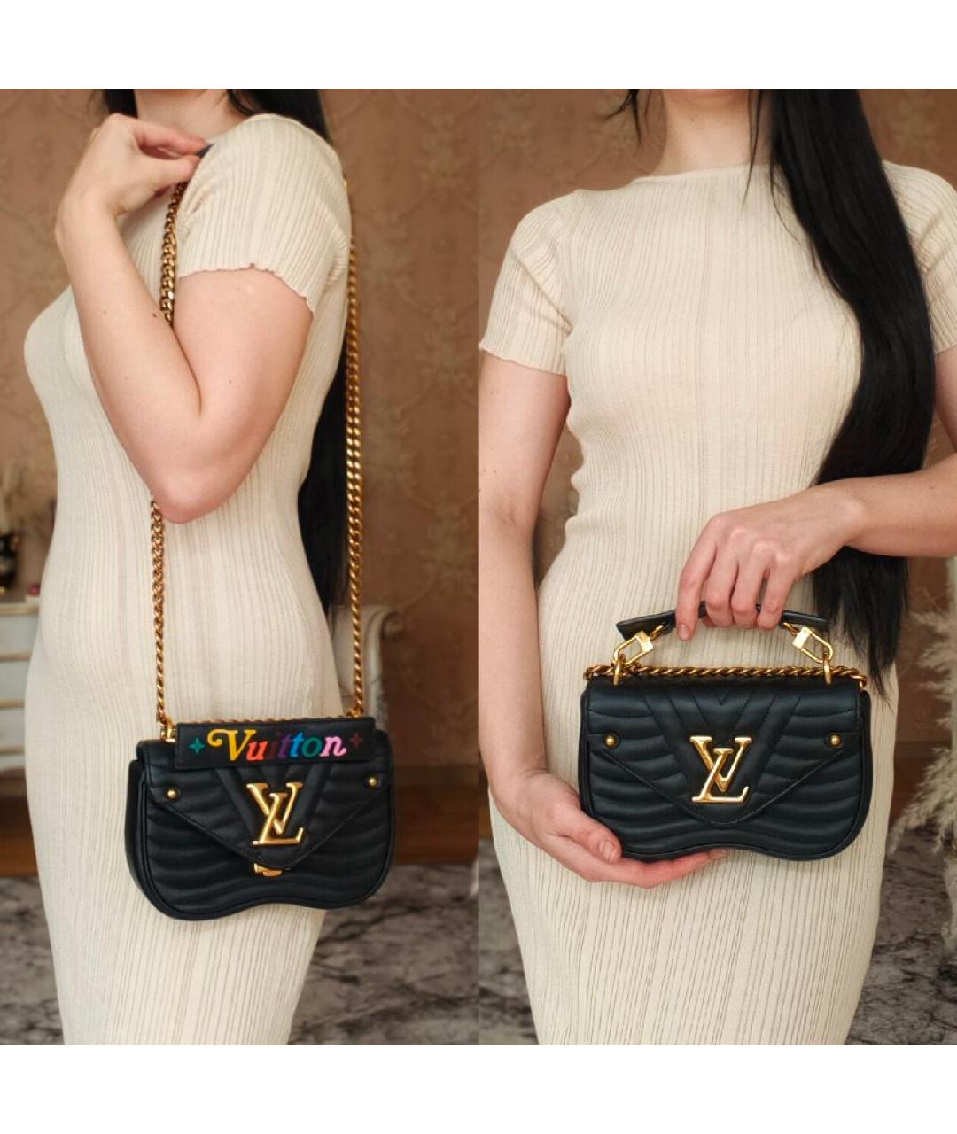 LOUIS VUITTON Черная кожаная сумка с короткими ручками, фото 4