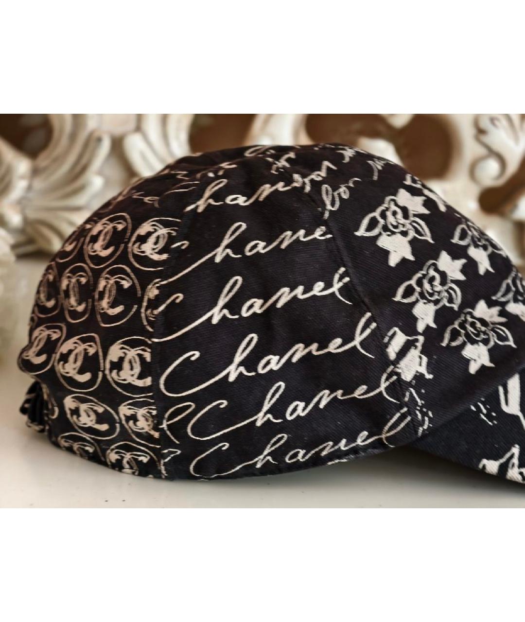 CHANEL Черная хлопковая кепка, фото 4