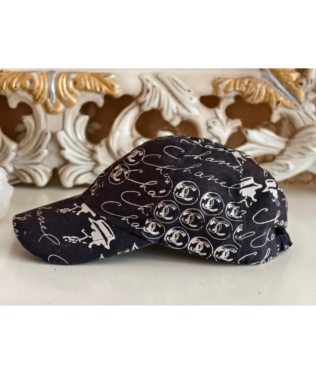 CHANEL Черная хлопковая кепка, фото 3