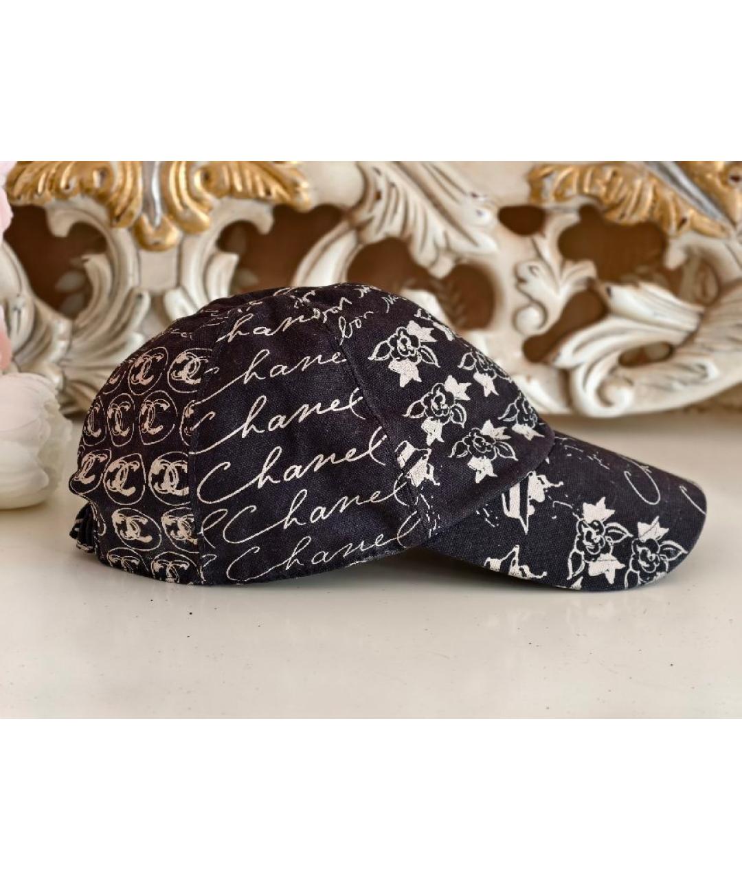 CHANEL Черная хлопковая кепка, фото 2