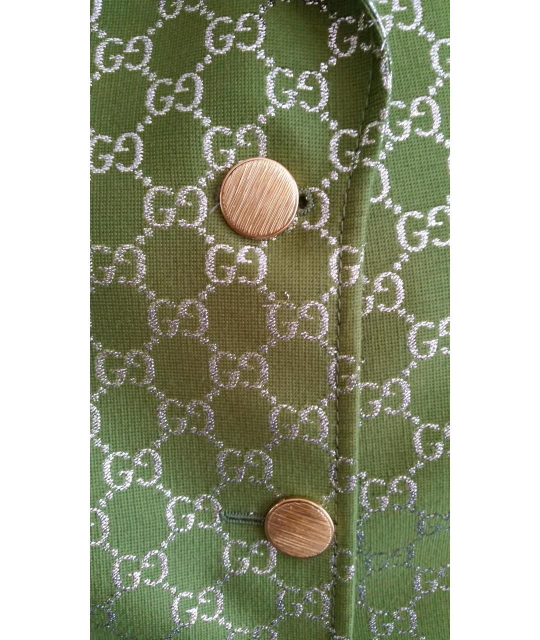GUCCI Зеленый шерстяной жакет/пиджак, фото 8