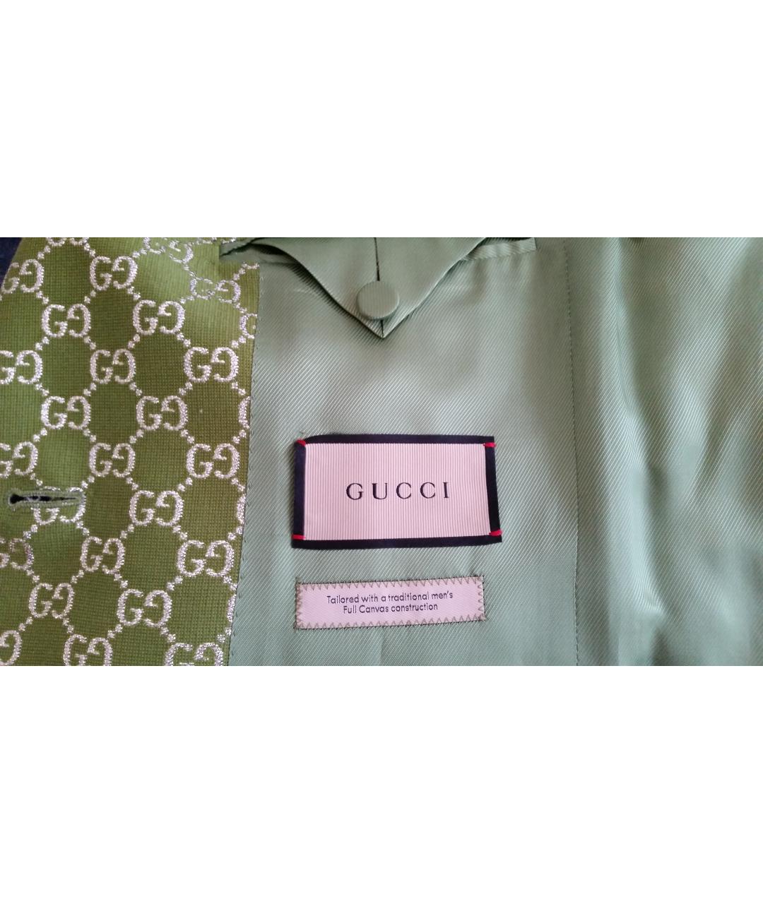 GUCCI Зеленый шерстяной жакет/пиджак, фото 4