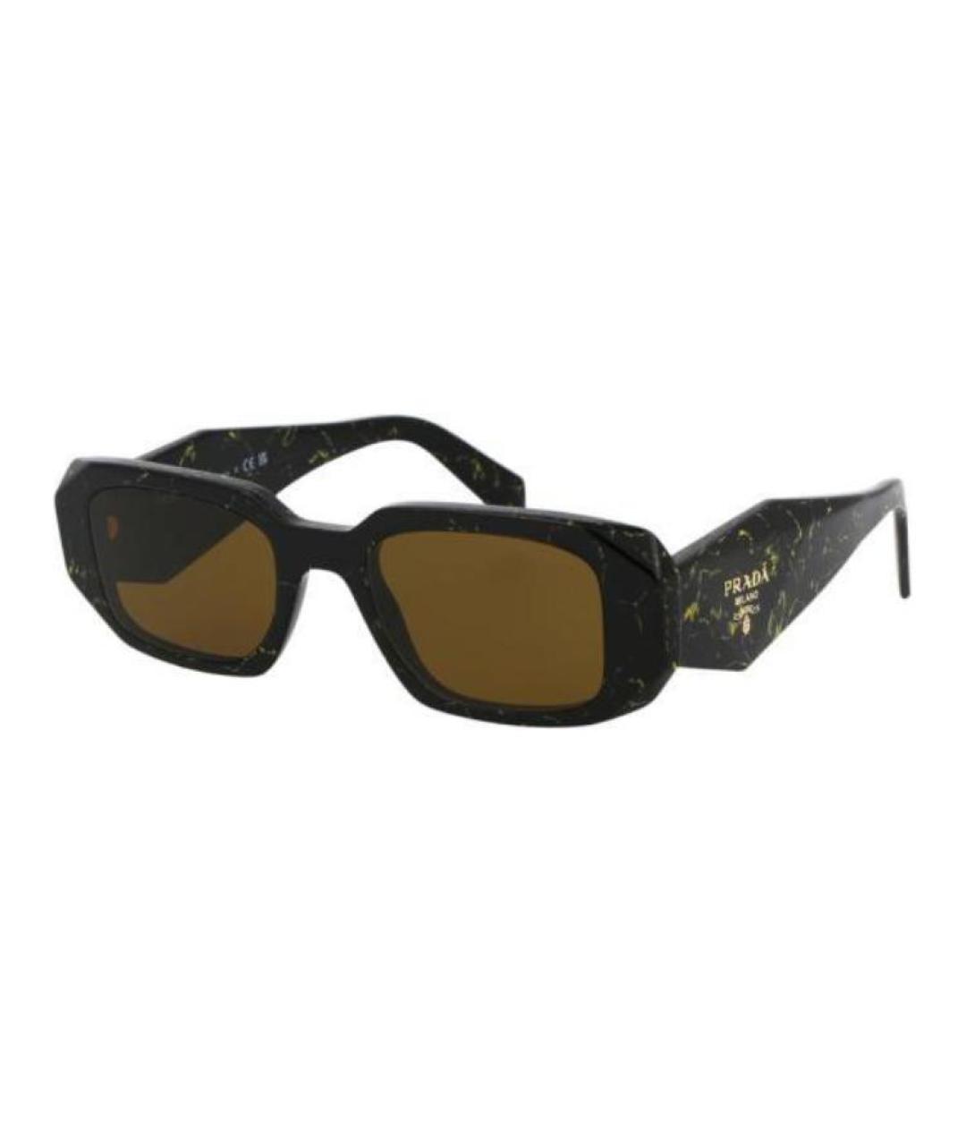 PRADA Черные пластиковые солнцезащитные очки, фото 1