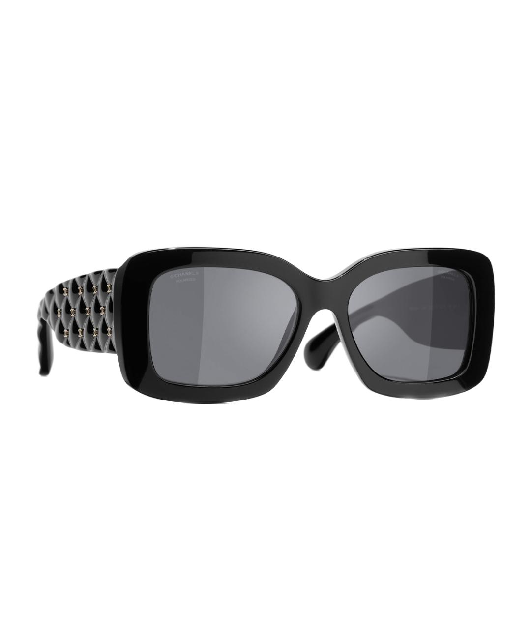 CHANEL Черные пластиковые солнцезащитные очки, фото 2