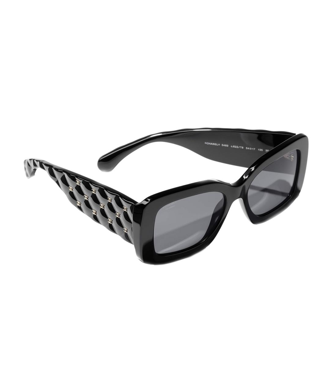 CHANEL Черные пластиковые солнцезащитные очки, фото 4