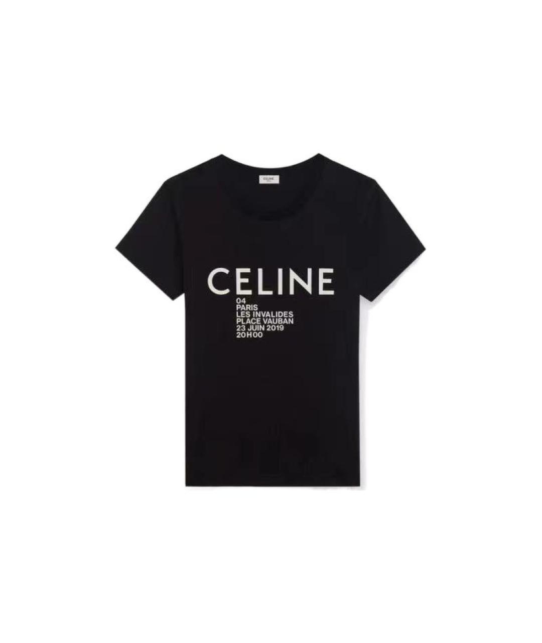 CELINE Черная хлопковая футболка, фото 1