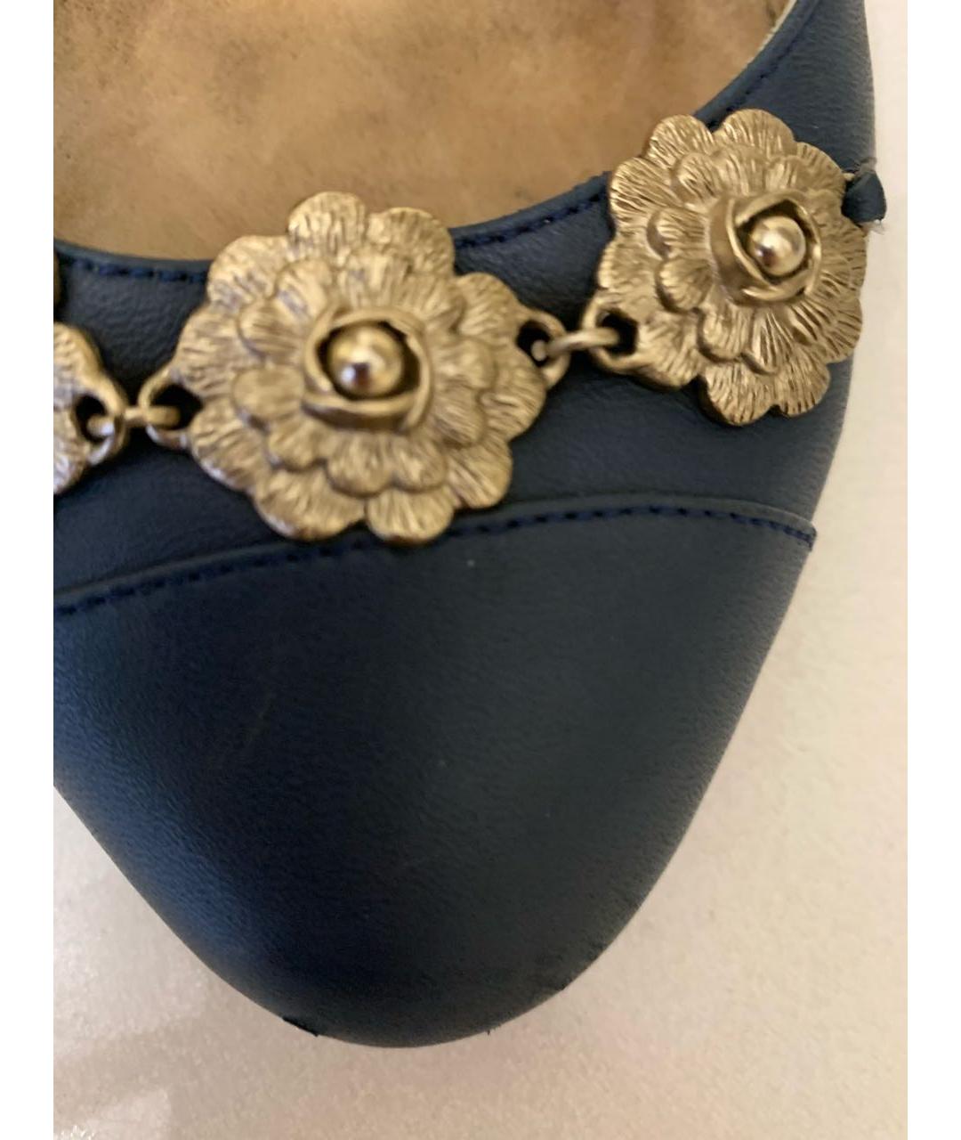 CHANEL Синие кожаные босоножки, фото 3