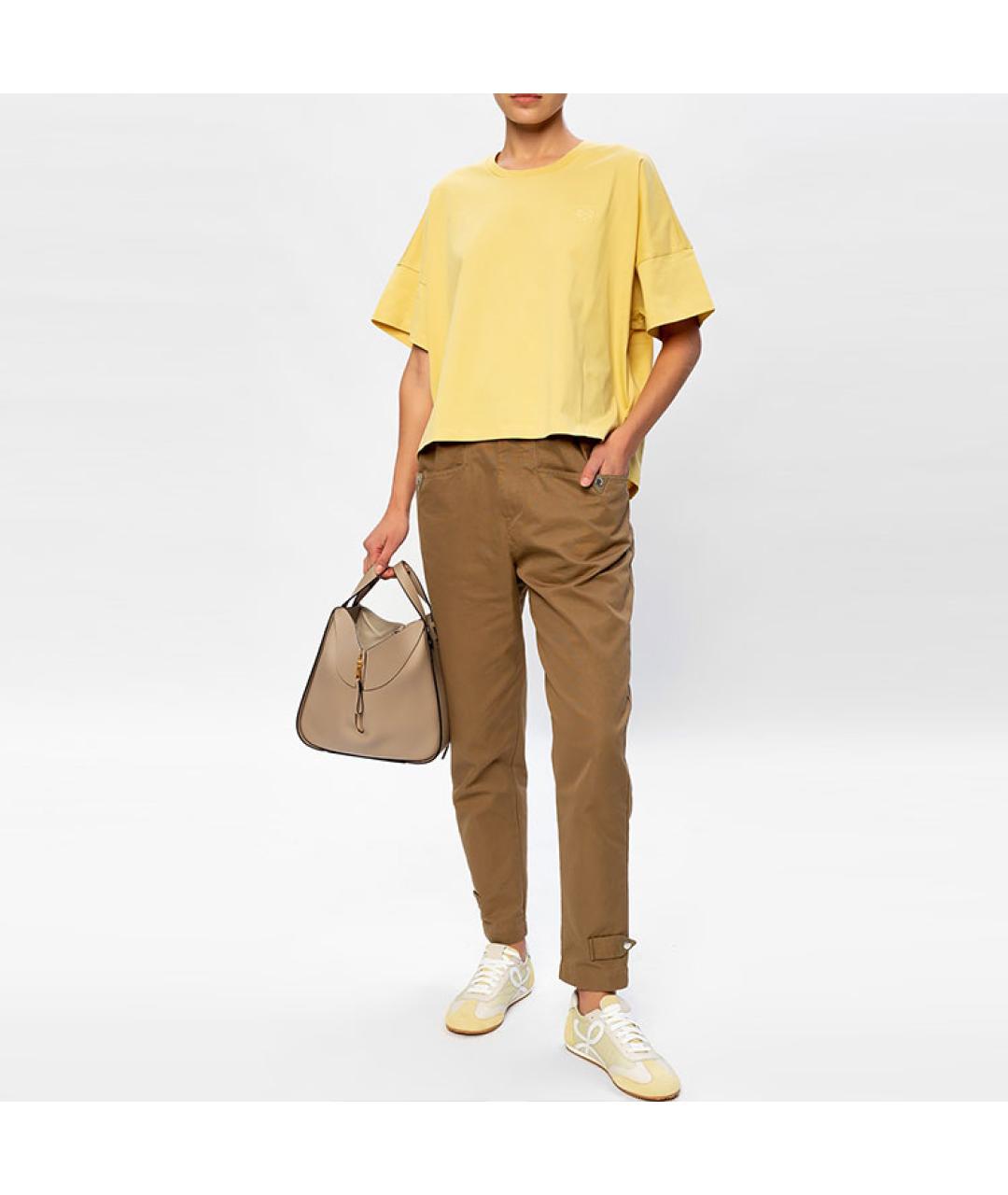 LOEWE Желтая хлопковая футболка, фото 2