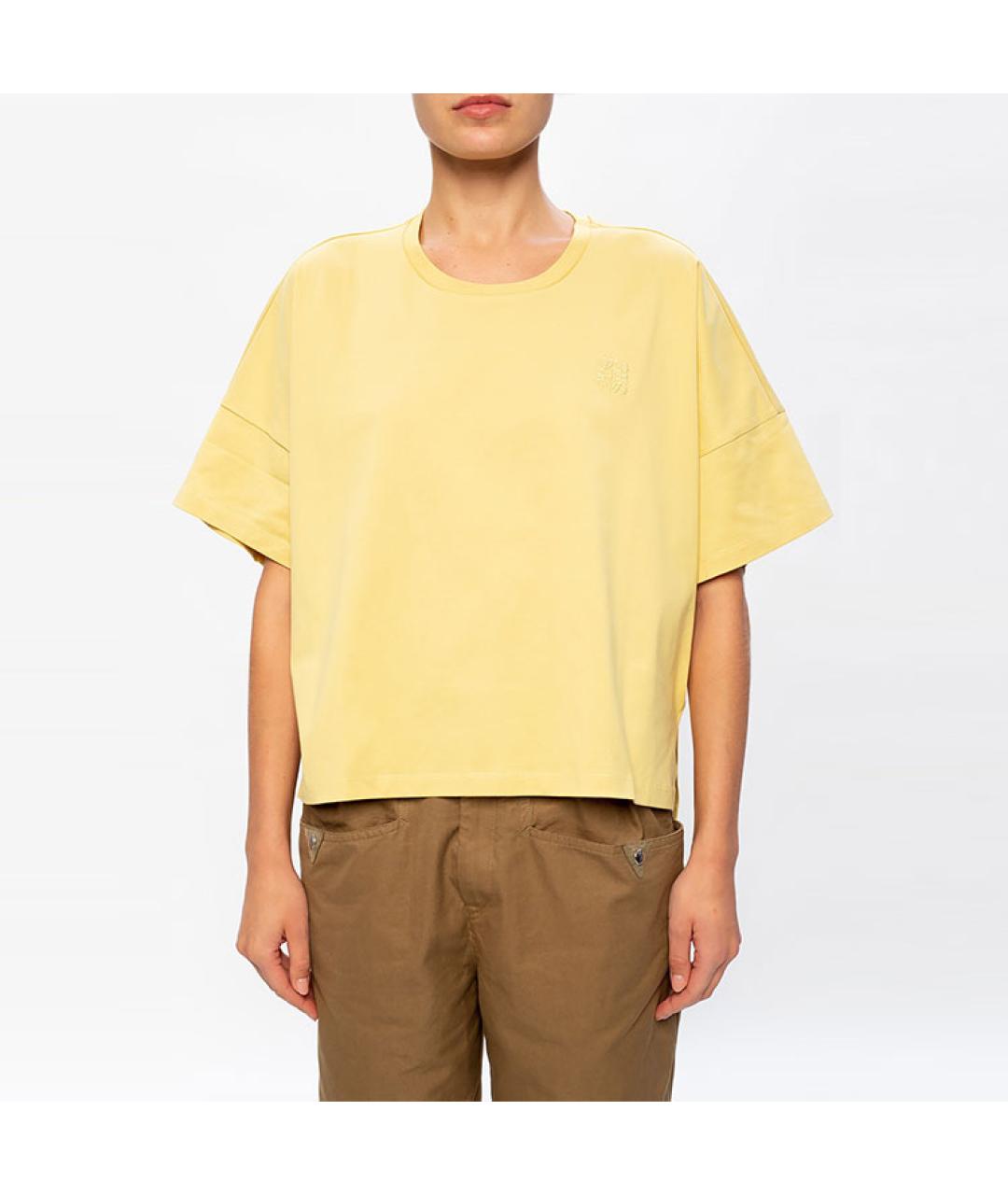LOEWE Желтая хлопковая футболка, фото 3