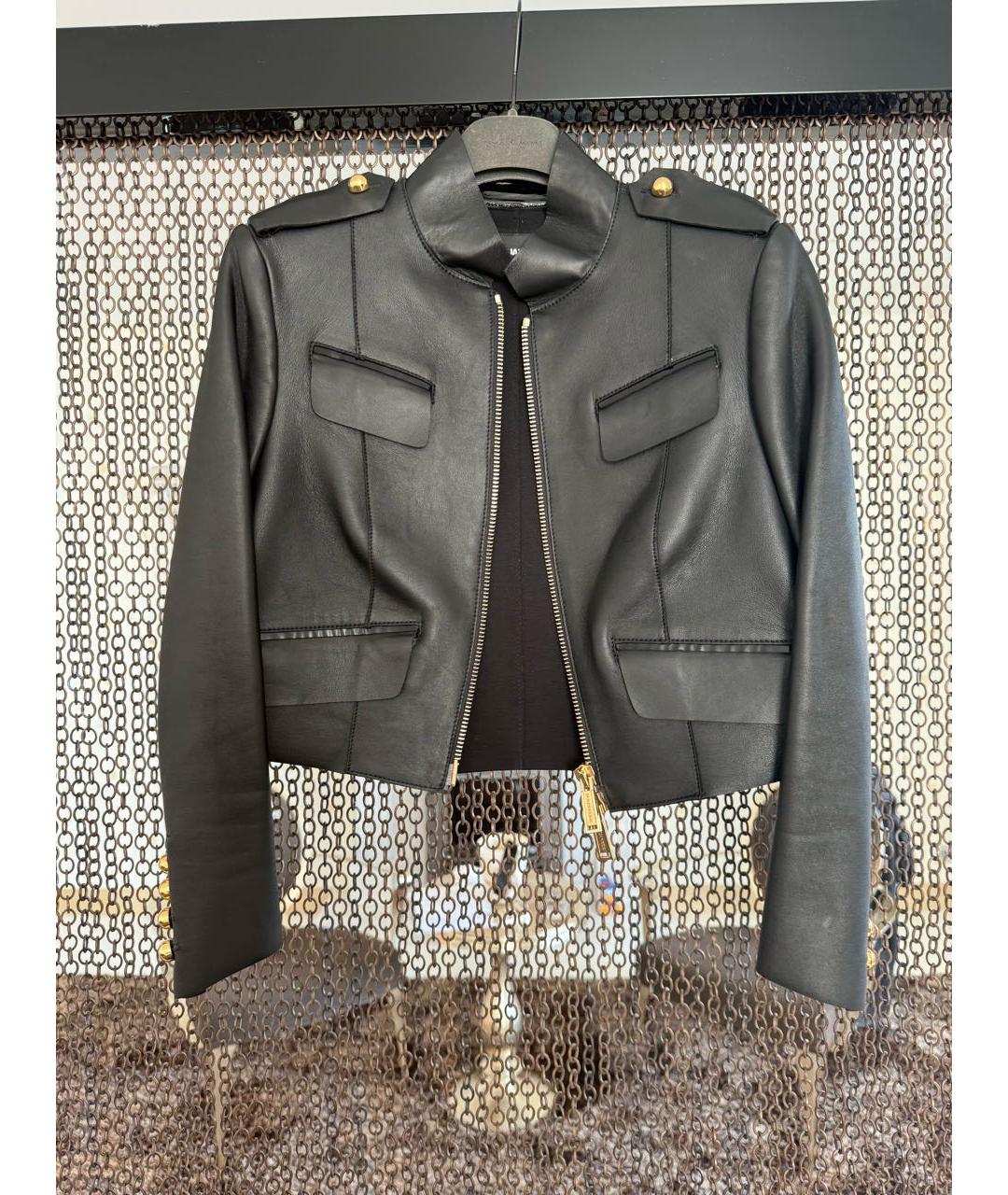 DSQUARED2 Черная кожаная куртка, фото 9