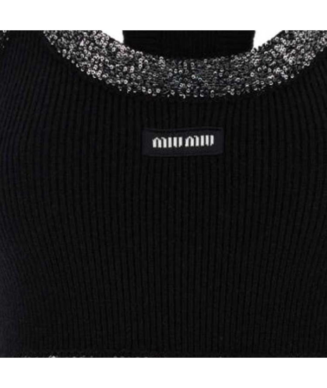 MIU MIU Черная майка, фото 4