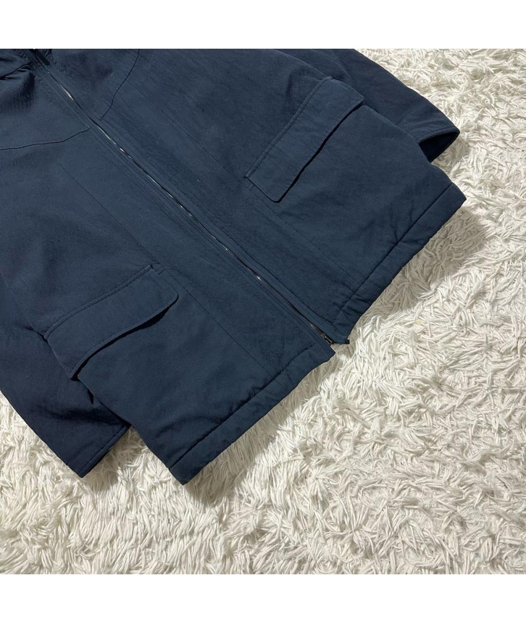 ERMENEGILDO ZEGNA Синяя полиэстеровая куртка, фото 4