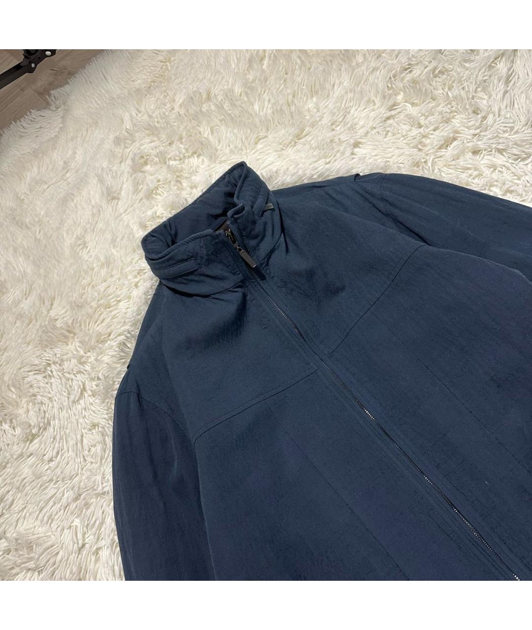 ERMENEGILDO ZEGNA Синяя полиэстеровая куртка, фото 3