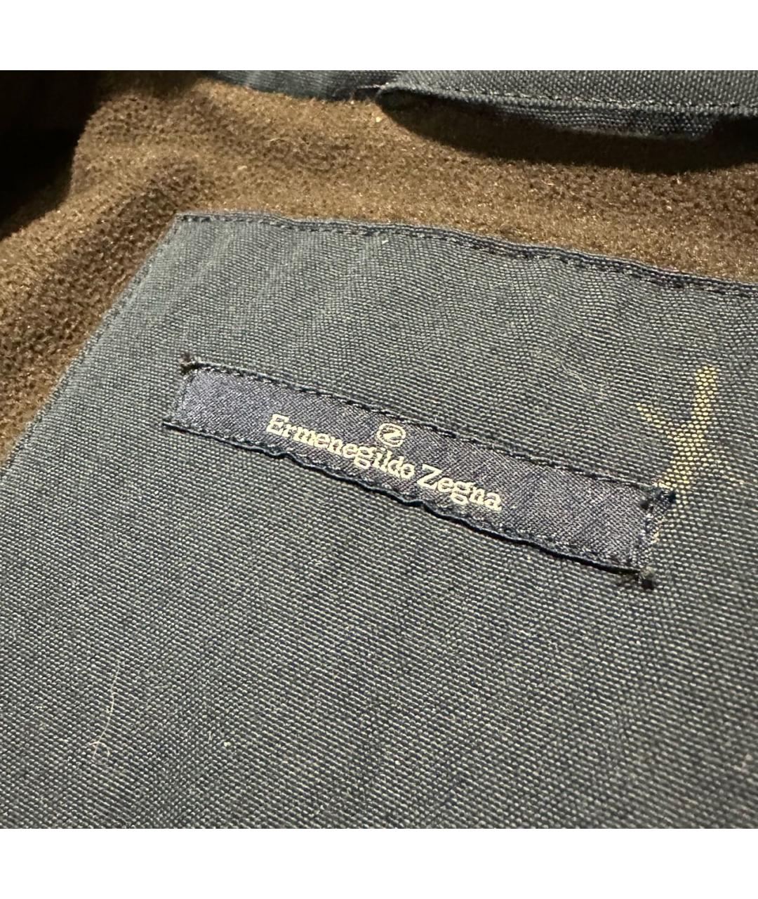 ERMENEGILDO ZEGNA Синяя полиэстеровая куртка, фото 2