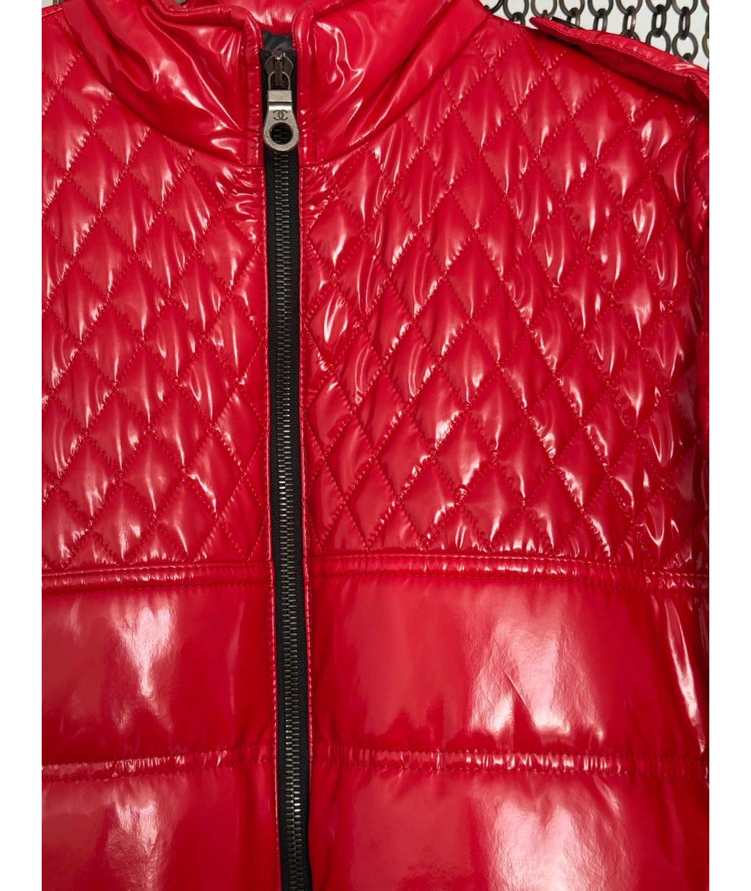 CHANEL Красная полиуретановая куртка, фото 4