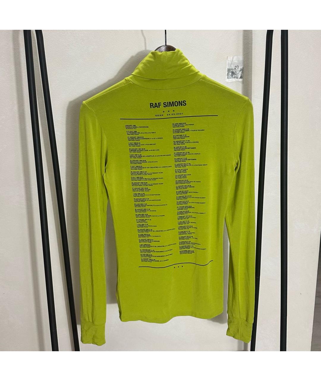 RAF SIMONS Салатовая хлопко-эластановая водолазка, фото 2