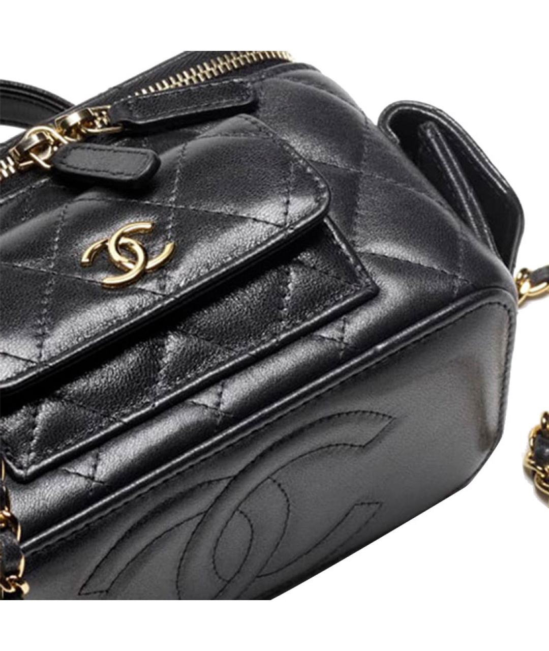 CHANEL Черная кожаная сумка через плечо, фото 4