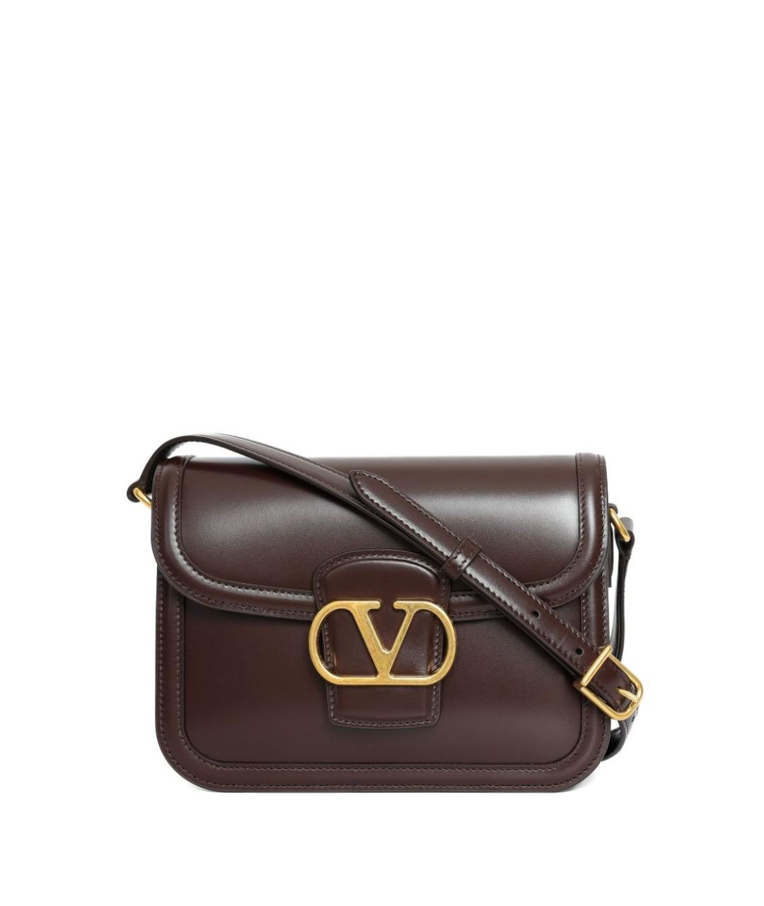 VALENTINO Коричневая кожаная сумка через плечо, фото 1