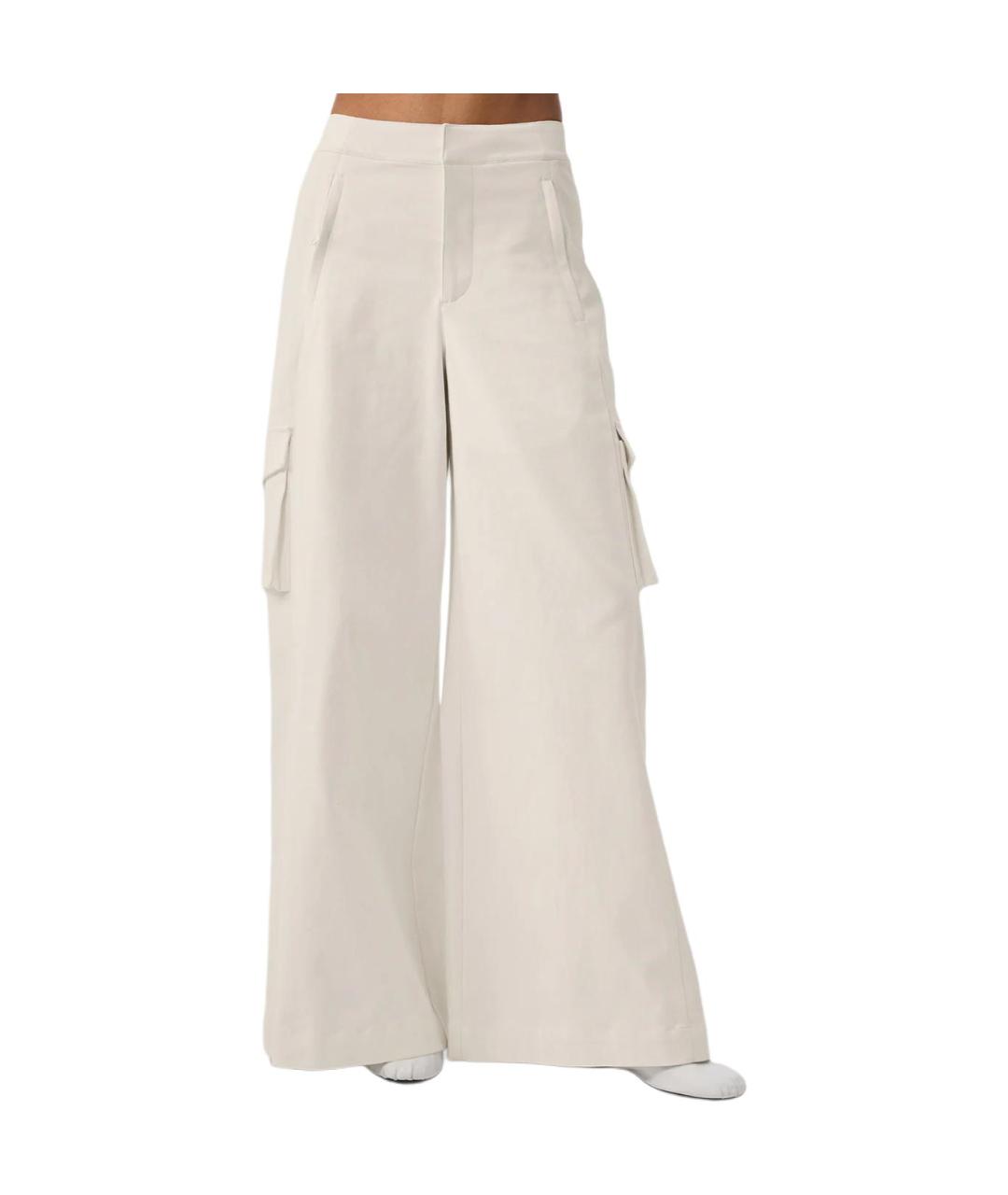 ALO YOGA Бежевые прямые брюки, фото 3