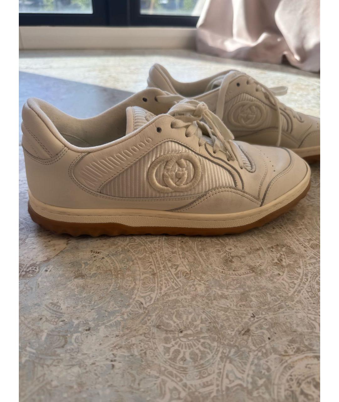 GUCCI Белые кожаные кроссовки, фото 2