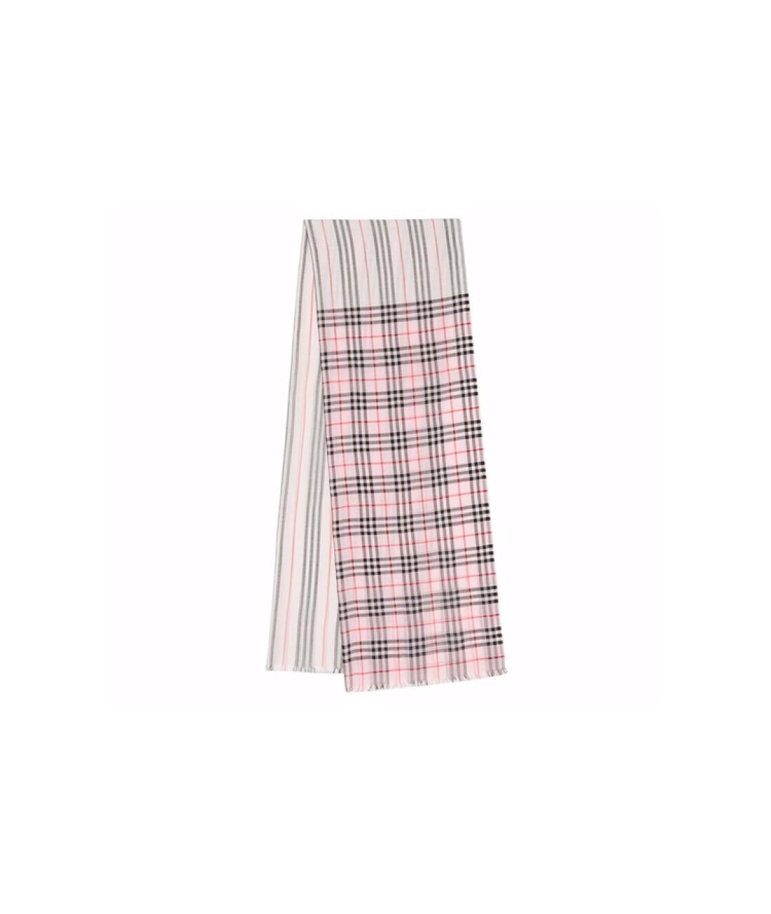BURBERRY Белый шерстяной шарф, фото 1