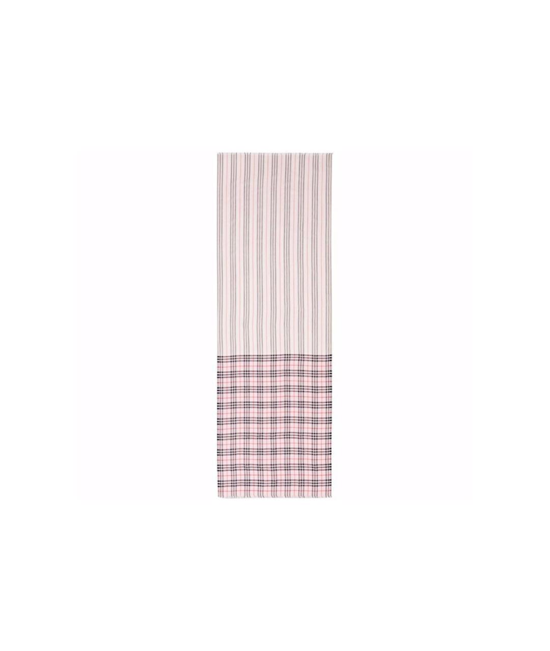 BURBERRY Белый шерстяной шарф, фото 2
