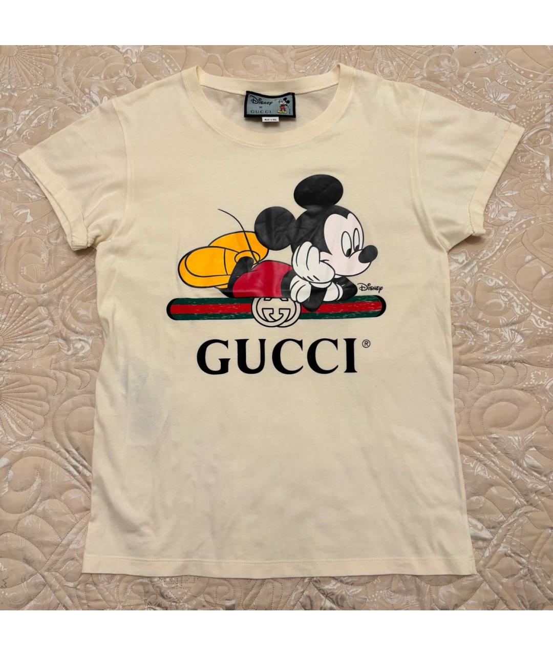 GUCCI Бежевая хлопковая футболка, фото 2