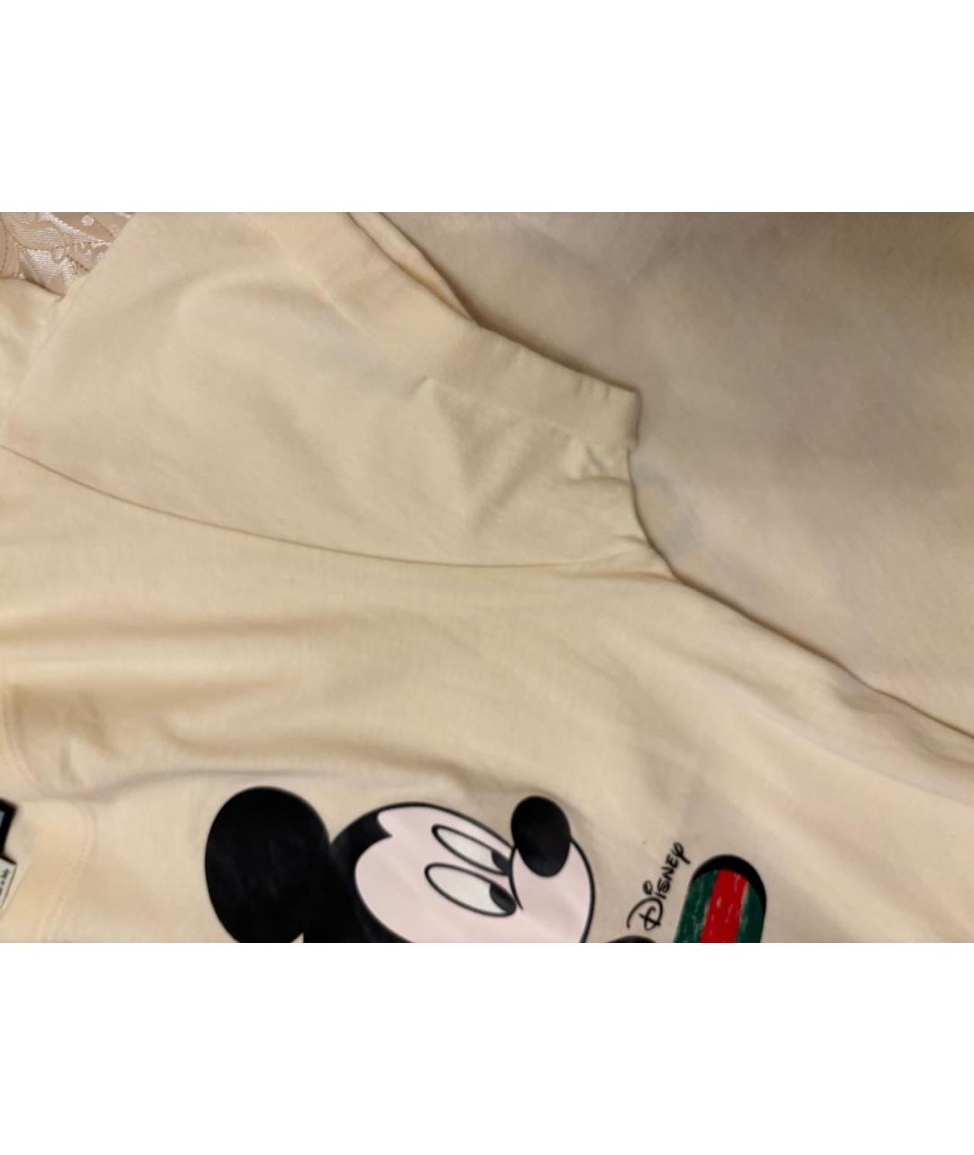 GUCCI Бежевая хлопковая футболка, фото 6