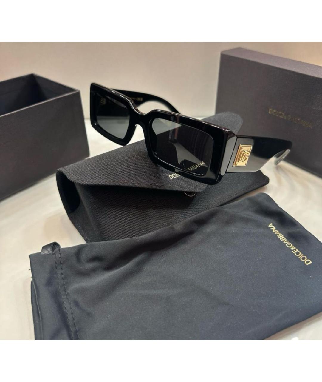DOLCE&GABBANA Черные пластиковые солнцезащитные очки, фото 4