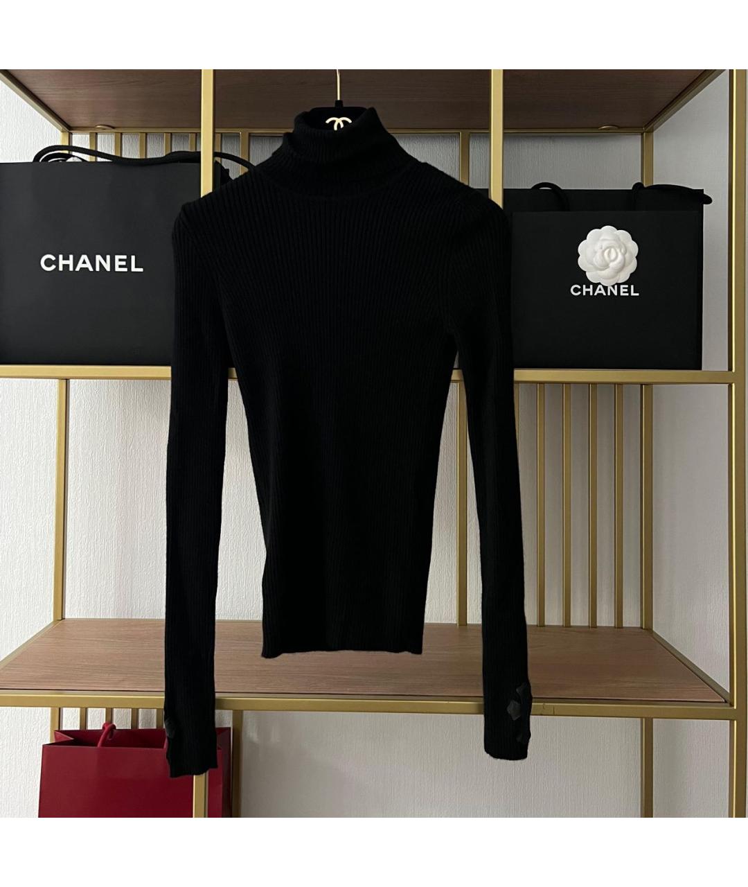 CHROME HEARTS Черная шерстяная водолазка, фото 2