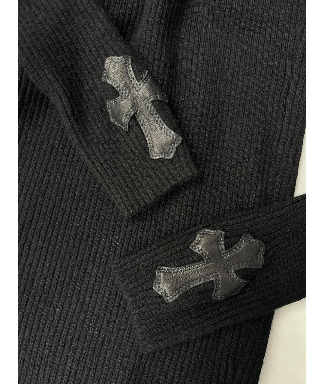 CHROME HEARTS Черная шерстяная водолазка, фото 3