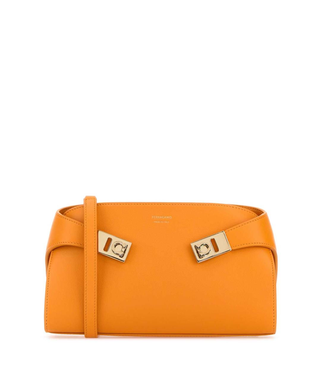 FERRAGAMO Оранжевая кожаная сумка через плечо, фото 1