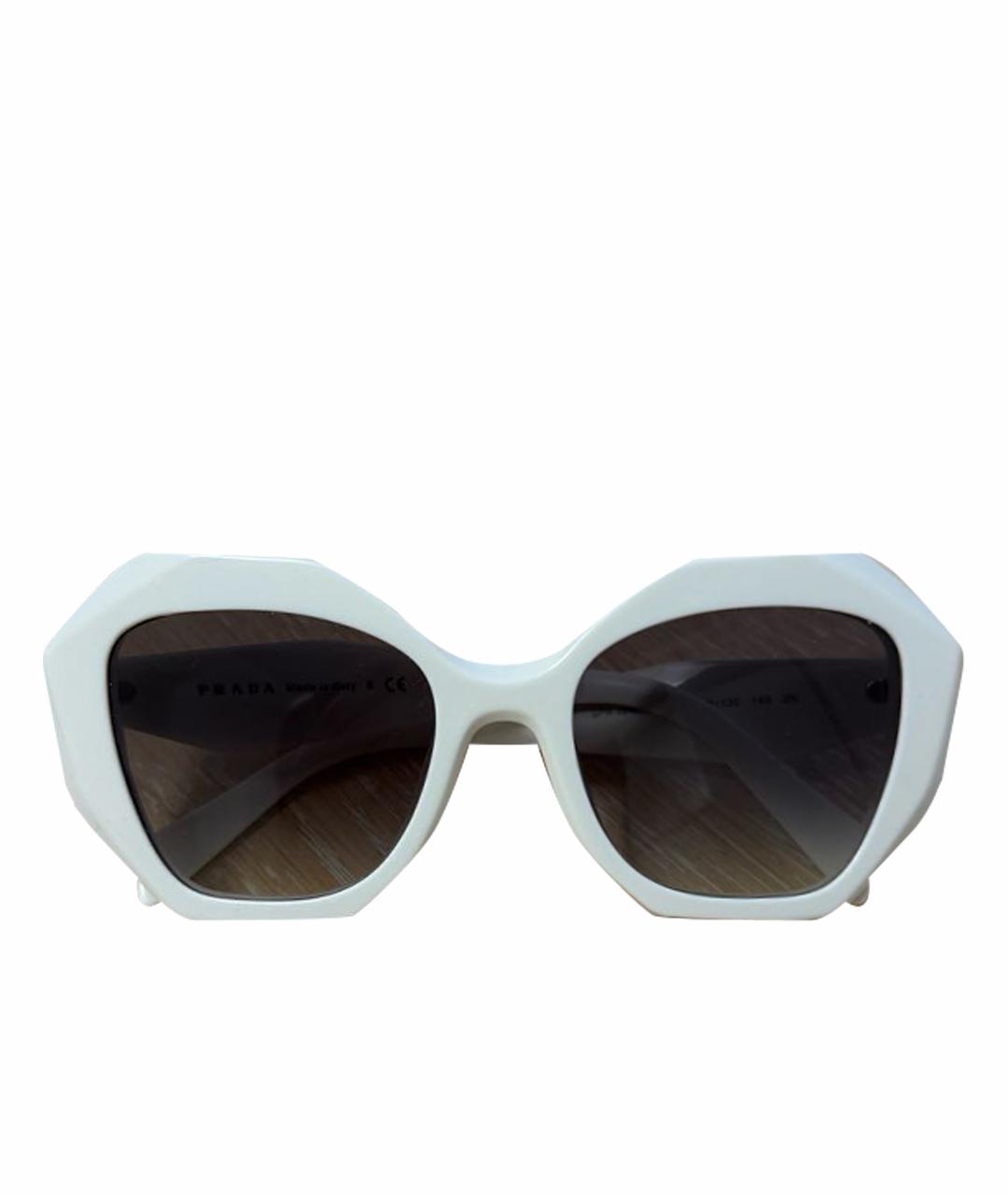 PRADA Белые пластиковые солнцезащитные очки, фото 1