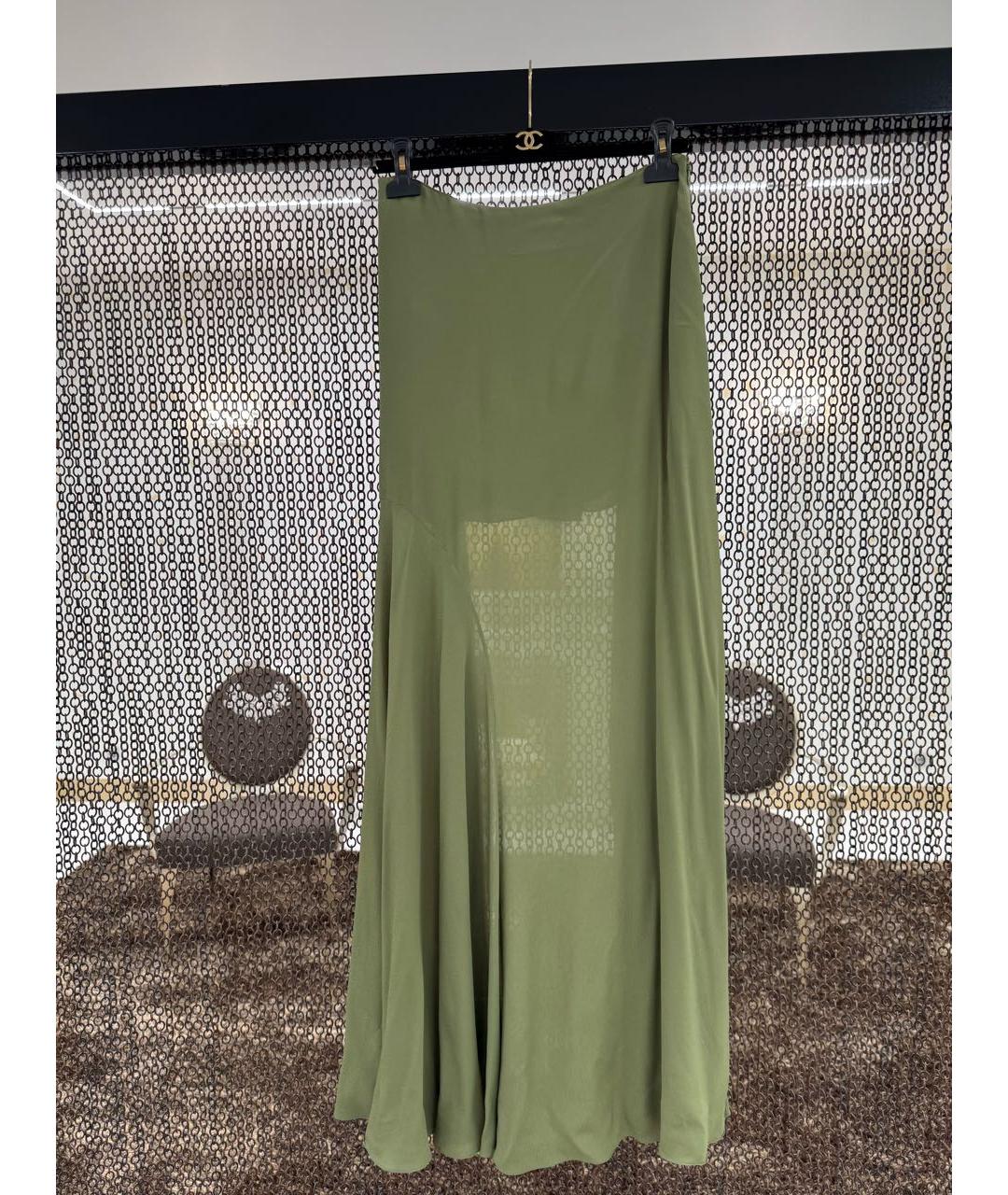 JACQUEMUS Зеленая вискозная юбка макси, фото 4
