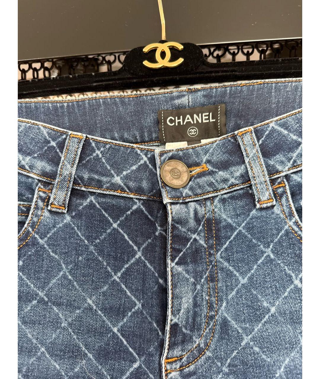 CHANEL Темно-синие хлопковые прямые джинсы, фото 4