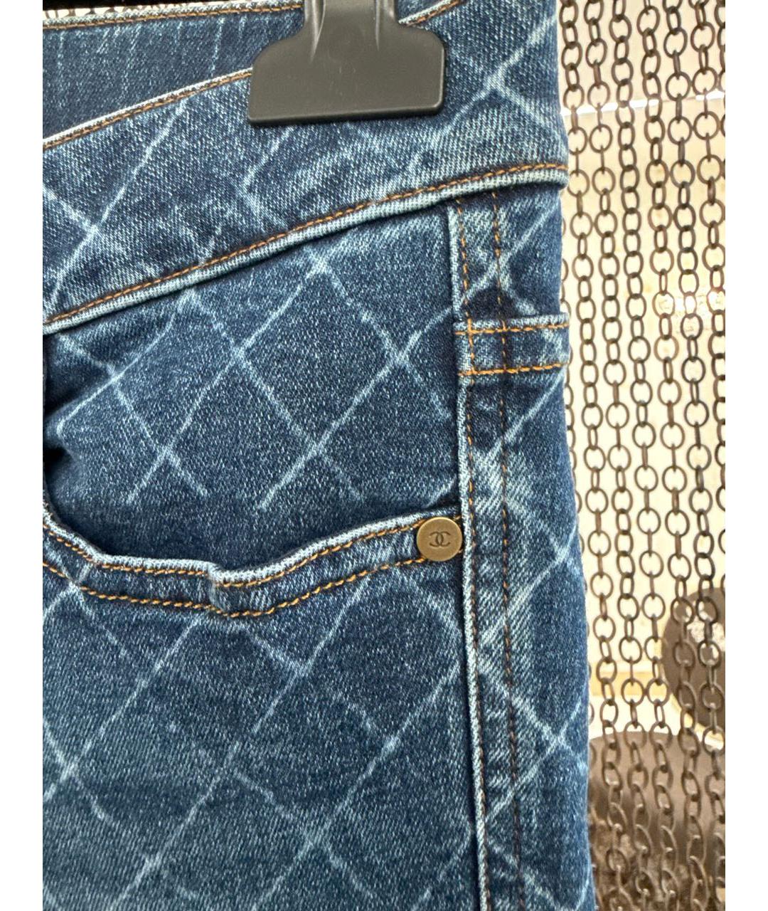 CHANEL Темно-синие хлопковые прямые джинсы, фото 5