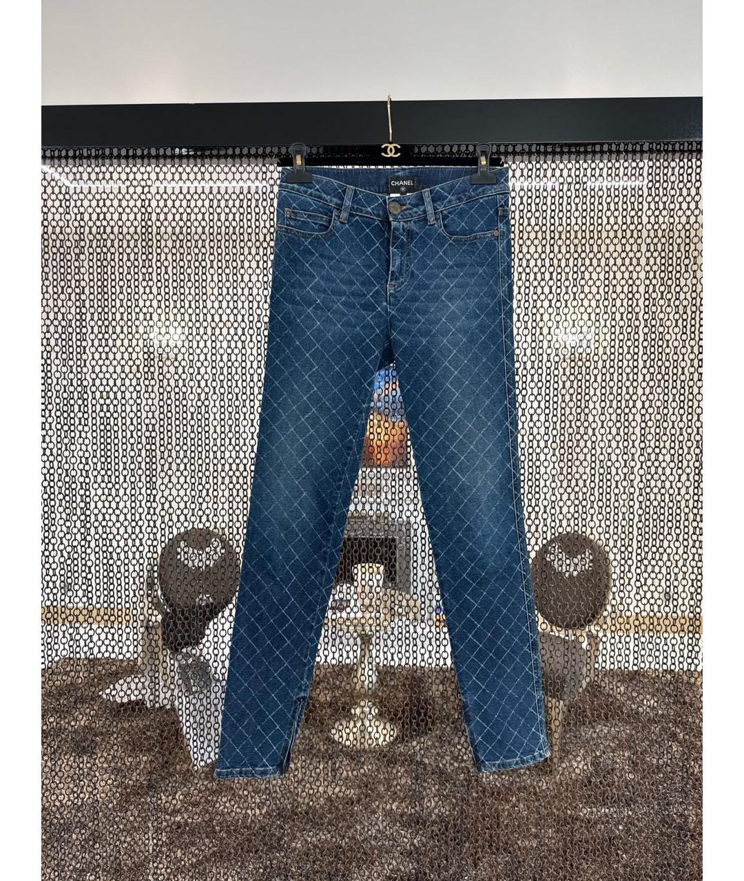 CHANEL Темно-синие хлопковые прямые джинсы, фото 7