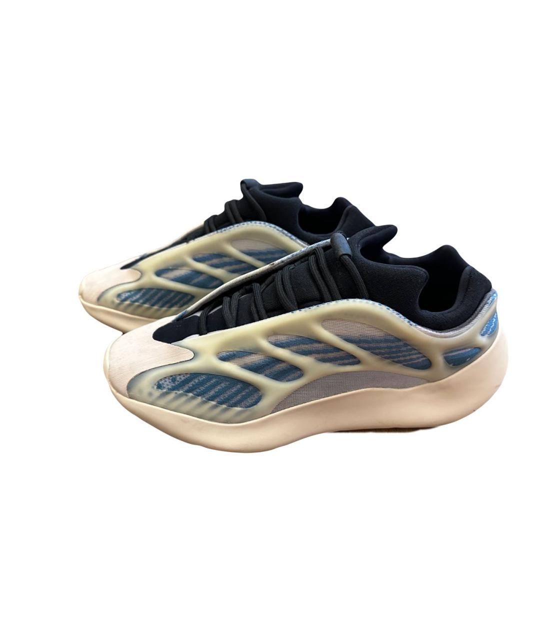 ADIDAS YEEZY Бирюзовые резиновые высокие кроссовки / кеды, фото 4