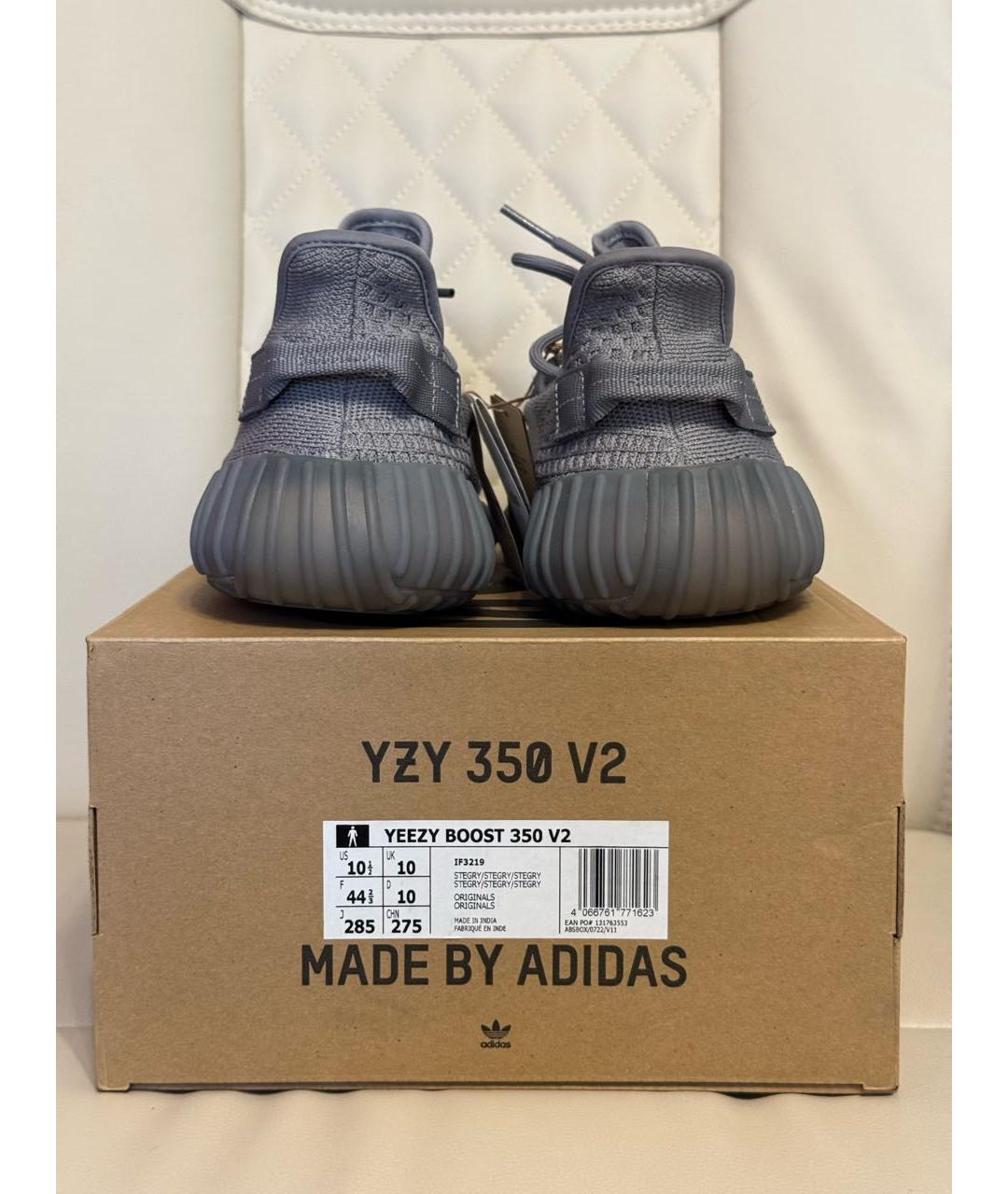 ADIDAS YEEZY Серые текстильные низкие кроссовки / кеды, фото 4