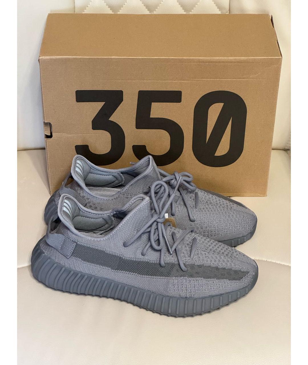 ADIDAS YEEZY Серые текстильные низкие кроссовки / кеды, фото 2