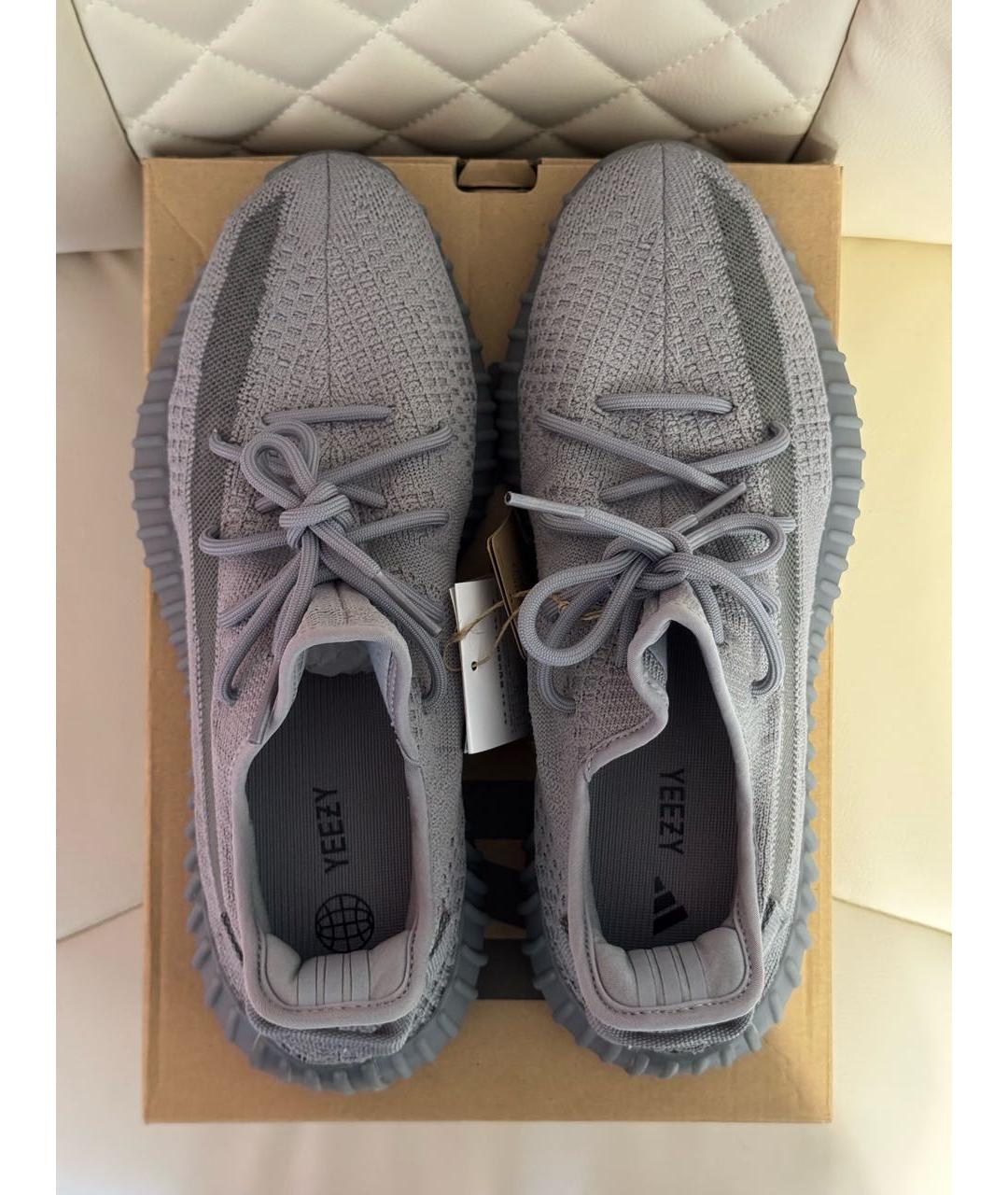 ADIDAS YEEZY Серые текстильные низкие кроссовки / кеды, фото 3