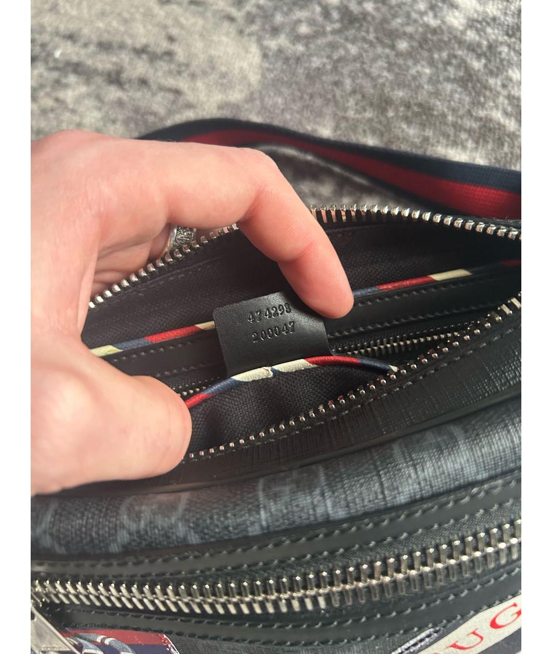 GUCCI Черная кожаная поясная сумка, фото 8