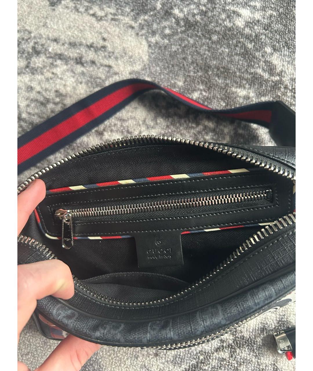GUCCI Черная кожаная поясная сумка, фото 7