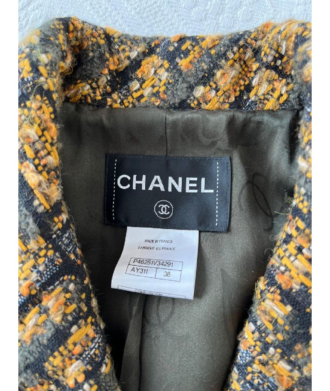 CHANEL Оранжевое шерстяное пальто, фото 8