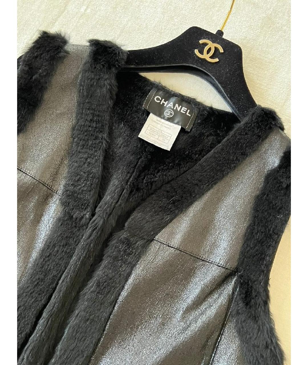 CHANEL Черная шерстяная жилетка, фото 3