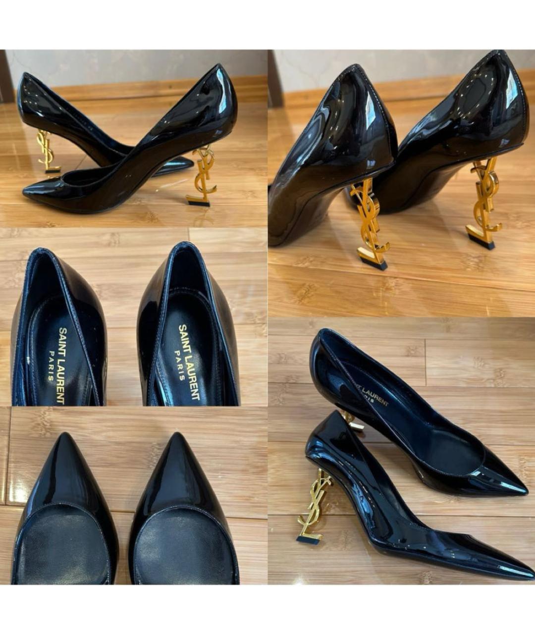 SAINT LAURENT Черные туфли из лакированной кожи, фото 2