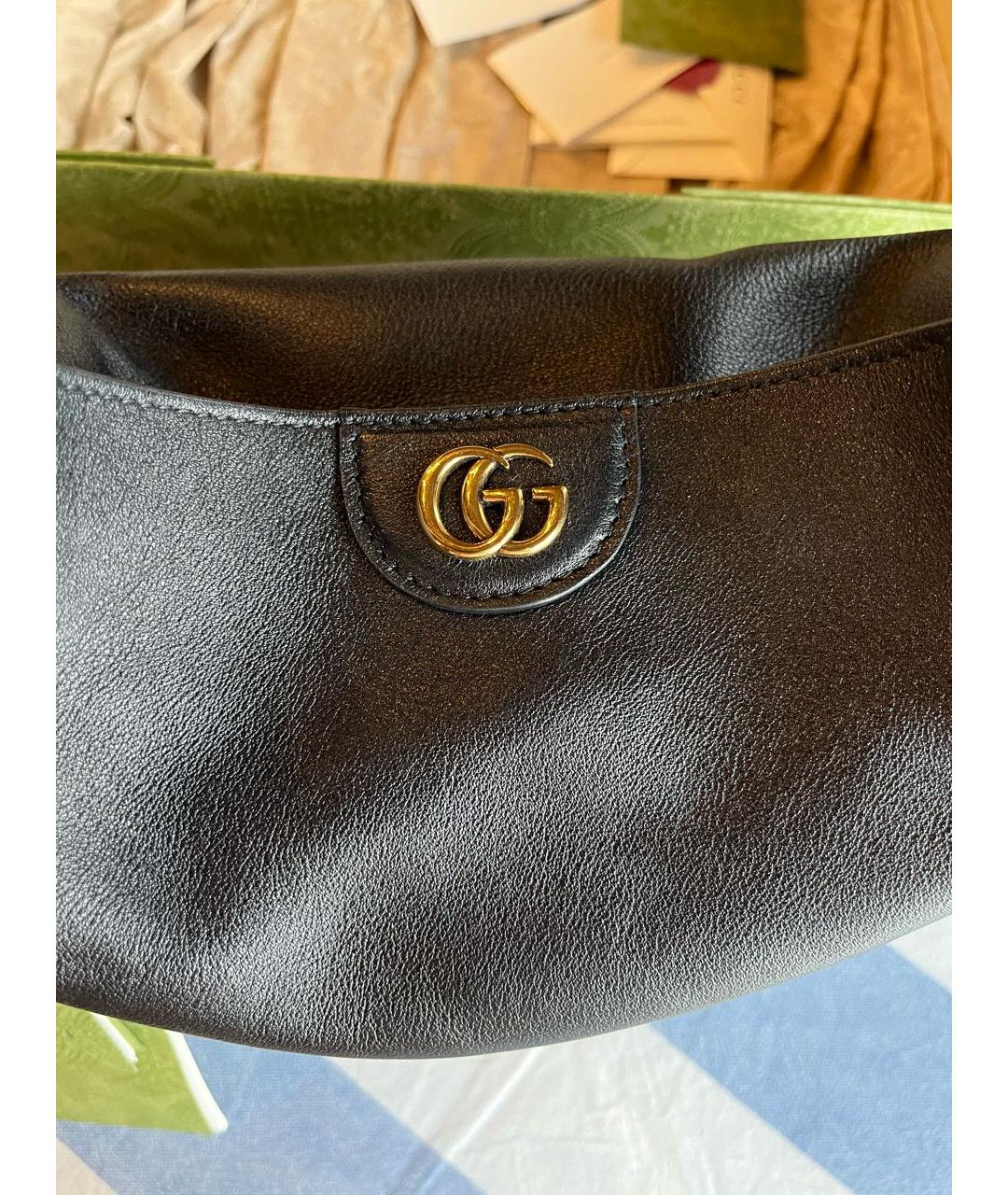 GUCCI Черная кожаная сумка тоут, фото 4