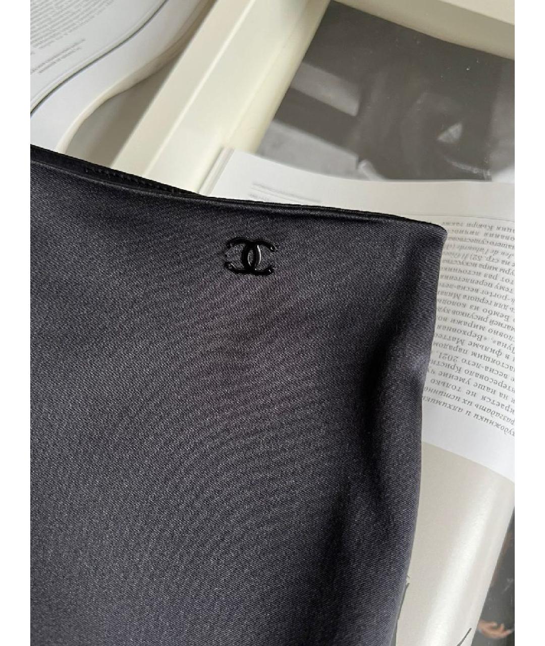 CHANEL Черные шелковые прямые брюки, фото 4