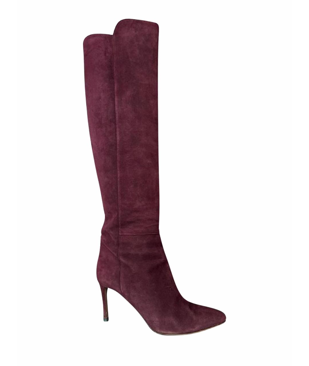AQUAZZURA Бордовые ботфорты, фото 1